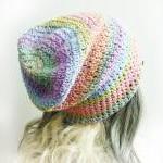 Pastel Rainbow Beanie Pink..